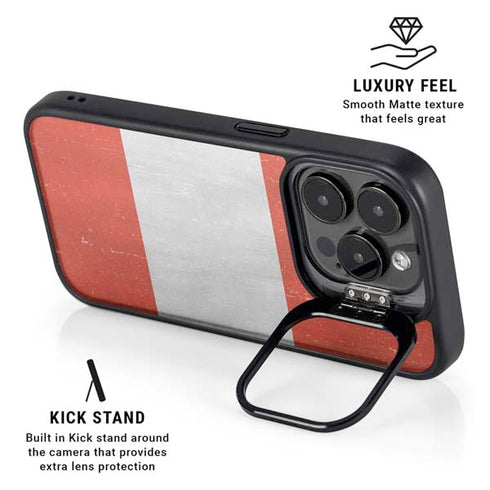 Peru Flag Distressed iPhone 14 Pro Kickstand Case
